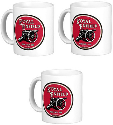 31% OFF on Bikenwear Customized Royal Enfield Set3 Ceramic Mug 350 ml, Pack of 3