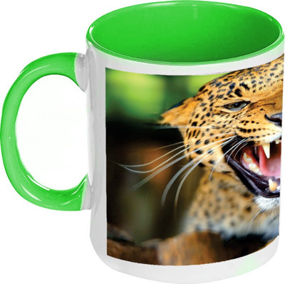58% OFF on AMY Jaguar Animal Inside Green Coffee Ceramic Mug 325 ml