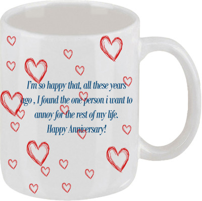 16% OFF on Ellicon 55 Happy Anniversay Ceramic Mug