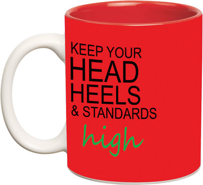 54% OFF on Mugwala Keep Your Head Heels & Standard High Ceramic Mug 350 ml