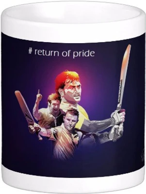 37% OFF on Exoctic Silver Chennai Super King IPL Series XXX 018 Ceramic Mug 300 ml