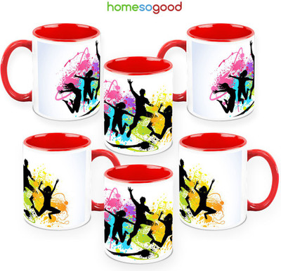 41% OFF on HomeSoGood Theme Of The Youth Pack Of 6 Ceramic Mug 325 ml, Pack of 6 41% OFF on HomeSoGood Theme Of The Youth Pack Of 6 Ceramic Mug 325 ml, Pack of 6