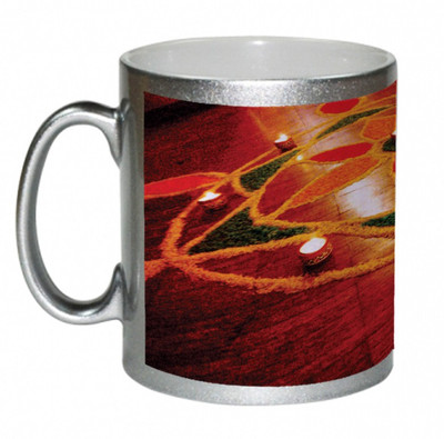 55% OFF on AMY Beautiful Flower Rangoli Art Ceramic Mug 325 ml