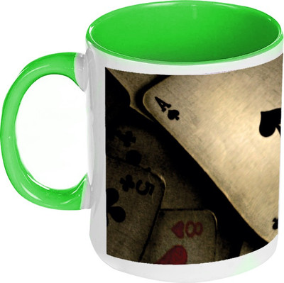 58% OFF on AMY Am Placing Cards Ace Inside Green Coffee Ceramic Mug