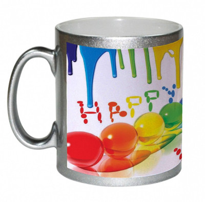 55% OFF on AMY 3D Color Ballons Happy Holi Ceramic Mug 325 ml