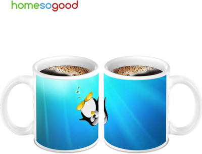 45% OFF on Homesogood I'M Enjoying Upside-Down Ceramic Mug 280 ml, Pack of 2