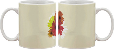 15% OFF on Artifa Daisy Flowers Porcelain, Ceramic Mug 350 ml