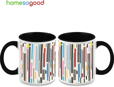 37% OFF on HomeSoGood Secret Bar-codes Ceramic Mug 325 ml, Pack of 2
