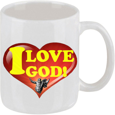 28% OFF on Ellicon D72 I Love God Ceramic Mug 325 ml