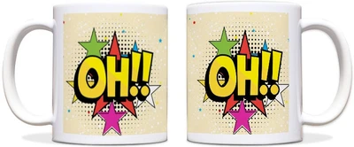 60% OFF on ShopMantra Comic Oh Black Ceramic Mug 300 ml