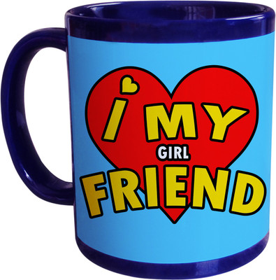 55% OFF on SajawatHomes Gifts For Girl Friend Blue Coffee Ceramic Mug 350 ml