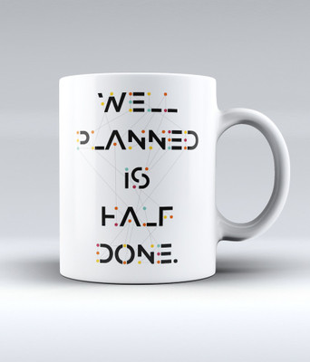 19% OFF on Lab No. 4 Well Planned Is Half Done Office Quote Ceramic Mug 350 ml