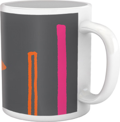 33% OFF on Tiedribbons Shy Shine_Geometric Multicolor_Build up Pattern Ceramic Mug 325 ml