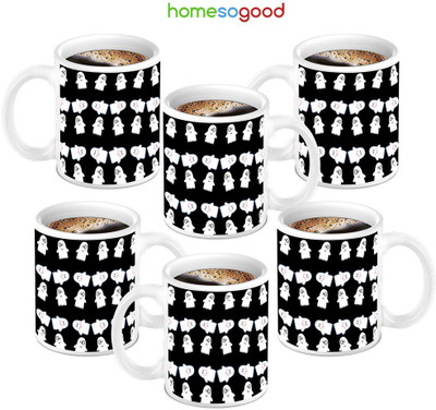 49% OFF on HomeSoGood Lovely Sarcastic Minions Ceramic Mug 280 ml, Pack of 6