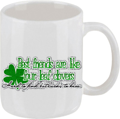 16% OFF on Ellicon 198 Best Friend Are Like Four Leaf Ceramic Mug