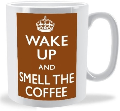 40% OFF on Teeskart Wake Up And Smell The Coffee Porcelain Mug 300 ml