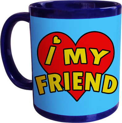 55% OFF on SajawatHomes Gifts For Friend Blue Coffee Ceramic Mug 350 ml