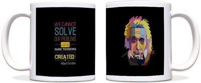 65% OFF on ShopMantra Albert Einstein Quote Black Ceramic Mug 300 ml