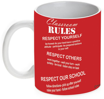 63% OFF on Mugwala Classroom Rules-Respect Others Ceramic Mug 350 ml