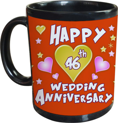 55% OFF on SajawatHomes 46th Wedding Anniversary Coffee Ceramic Mug 350 ml