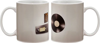 15% OFF on Artifa Cassette Tape And Vinyl Record Porcelain, Ceramic Mug 350 ml