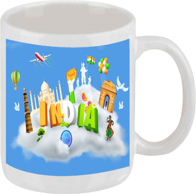 28% OFF on Ellicon E188 Indian Freedom Ceramic Mug 325 ml