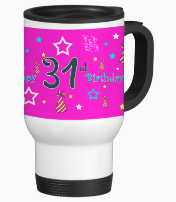 52% OFF on SajawatHomes 31st Happy Birthday White Travel Stainless Steel Mug 600 ml