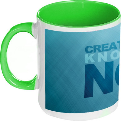 58% OFF on AMY Creativity Knows No Bounds Quote Inside Green Coffee Ceramic Mug 325 ml