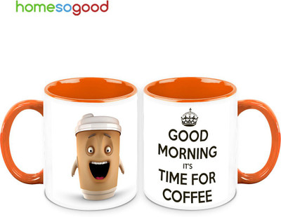 37% OFF on HomeSoGood It's Time For Coffee Ceramic Mug 325 ml, Pack of 2 37% OFF on HomeSoGood It's Time For Coffee Ceramic Mug 325 ml, Pack of 2