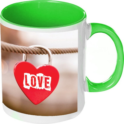 58% OFF on AMY Red Heart Key Chain Inside Green Coffee Ceramic Mug 325 ml 58% OFF on AMY Red Heart Key Chain Inside Green Coffee Ceramic Mug 325 ml