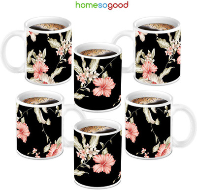 49% OFF on HomeSoGood Beautiful Flower Designed Coffee Ceramic Mug 280 ml, Pack of 6 49% OFF on HomeSoGood Beautiful Flower Designed Coffee Ceramic Mug 280 ml, Pack of 6