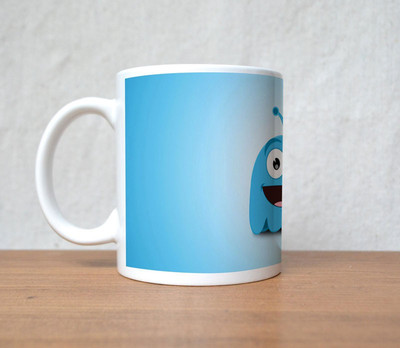 60% OFF on StyBuzz Cute Face Blue Porcelain Mug 300 ml