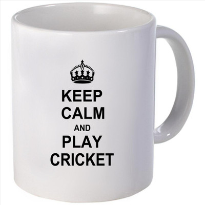 Snoogg Keep calm and play cricket Ceramic Mug