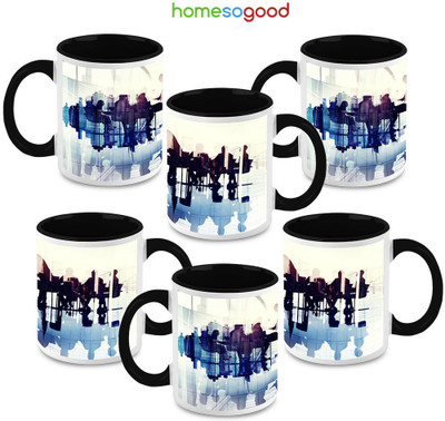 41% OFF on HomeSoGood An Official Meeting Ceramic Mug 325 ml, Pack of 6