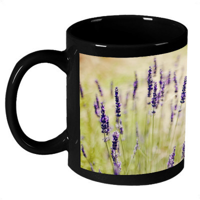 72% OFF on AMY Beautiful Lavender Flower Ceramic Mug 325 ml