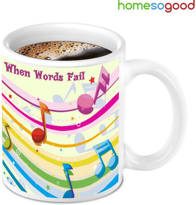 41% OFF on Home So Good Colorful Music When Words Fails Ceramic Mug 280 ml 41% OFF on Home So Good Colorful Music When Words Fails Ceramic Mug 280 ml