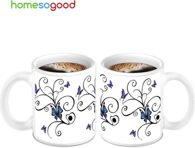 45% OFF on HomeSoGood Amazing Butterfly's Design Coffee Ceramic Mug 280 ml, Pack of 2 45% OFF on HomeSoGood Amazing Butterfly's Design Coffee Ceramic Mug 280 ml, Pack of 2