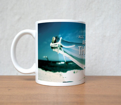 60% OFF on StyBuzz Bottel with Good Ending Porcelain Mug 300 ml