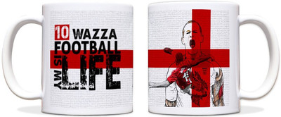 60% OFF on ShopMantra Rooney Football Is Life England Football Black Ceramic Mug 300 ml