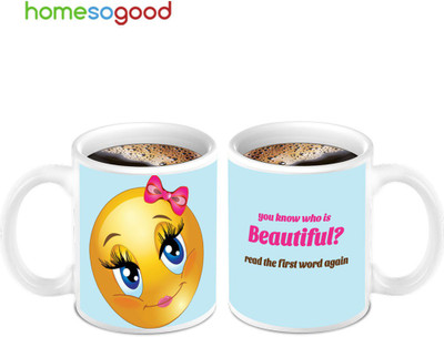 45% OFF on Homesogood Beautiful Smiley On The Coffee Ceramic Mug 280 ml, Pack of 2 45% OFF on Homesogood Beautiful Smiley On The Coffee Ceramic Mug 280 ml, Pack of 2
