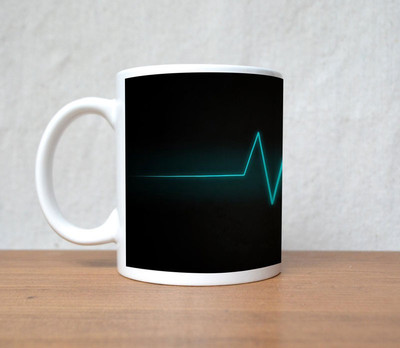 60% OFF on StyBuzz Sign of Life Heartbeat Porcelain Mug 300 ml