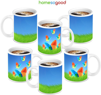 49% OFF on HomeSoGood Beautiful Butterfly on Grass 6 Mugs Ceramic Mug 280 ml, Pack of 6 49% OFF on HomeSoGood Beautiful Butterfly on Grass 6 Mugs Ceramic Mug 280 ml, Pack of 6