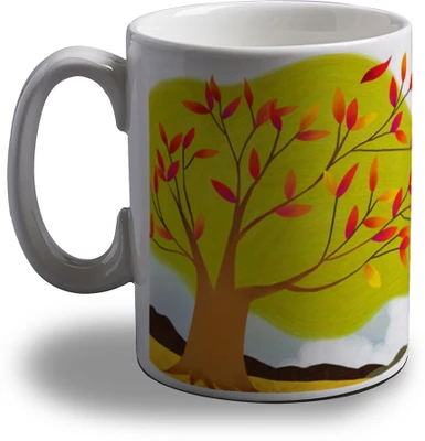 15% OFF on Artifa Tree Leaves Wind Porcelain, Ceramic Mug 350 ml