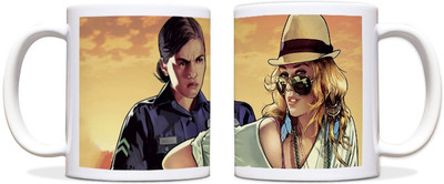 60% OFF on ShopMantra GTA Vice City Girl Black Ceramic Mug 300 ml