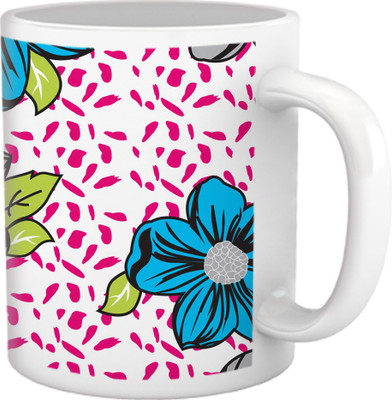 60% OFF on Tiedribbons Geometric Toned_Petals Floral Pattern_Light Shade Ceramic Mug 325 ml
