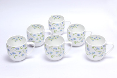 Clay Craft Sunny 337 Sline Bone China Mug 170 ml, Pack of 6