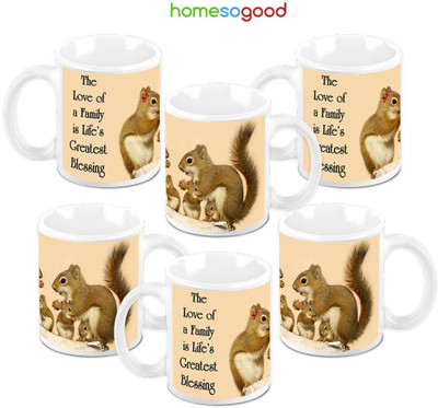 49% OFF on Homesogood Love Your Family Pack Of 6 Ceramic Mug 325 ml, Pack of 6 49% OFF on Homesogood Love Your Family Pack Of 6 Ceramic Mug 325 ml, Pack of 6