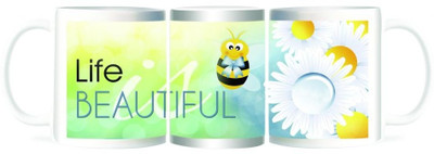 50% OFF on Refeel Gifts Life is Beautiful Ceramic Mug 325 ml
