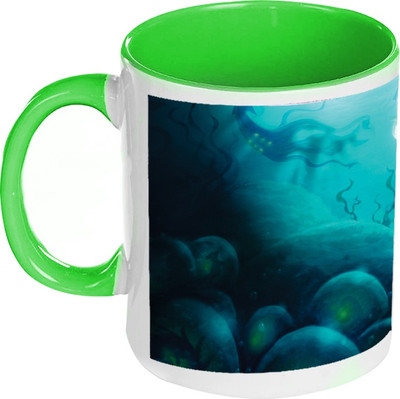 41% OFF on AMY Water Animal Dangerous Inside Green Coffee Ceramic Mug
