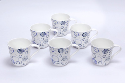 Clay Craft Lino Coffee W Sline Bone China Mug 170 ml, Pack of 6 Clay Craft Lino Coffee W Sline Bone China Mug 170 ml, Pack of 6